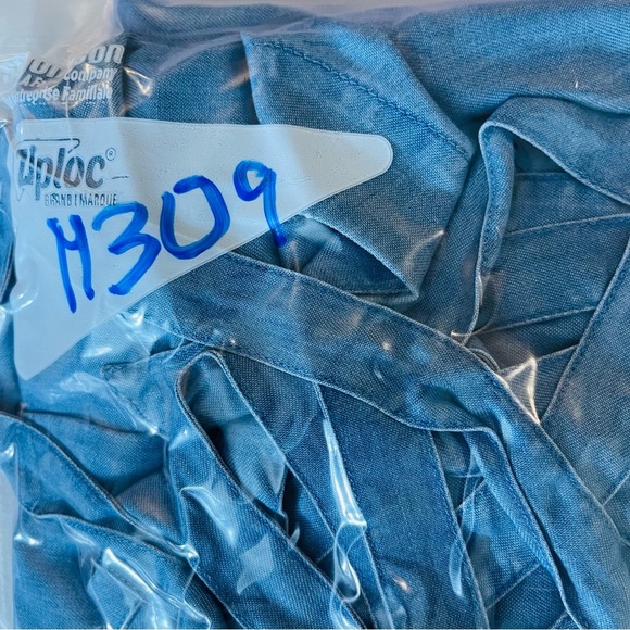 Loft Flutter Sleeve Denim Wrap Dress Women Size 10 Blue - Picture 10 of 10